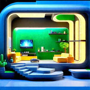 (futuristic:1.45) Smart Home With Image, There