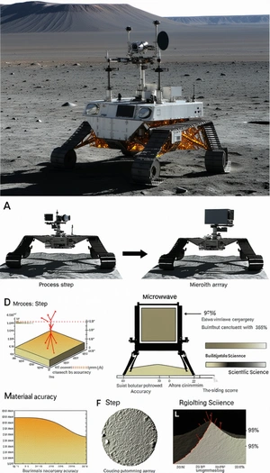 A Robotic Rover On A Martian Surface, With A Large Antenna On Its Back