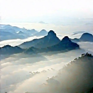 Nature Stock Photography: Mountain range during foggy morning