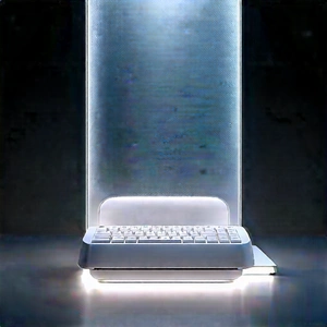 (futuristic:1.33) Digital Workspace With White Keyboard