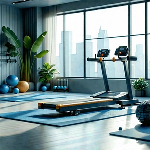 Lifestyle Voxel Art: Wellness Scene With Fitness Equipment With Image, There