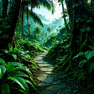 Nature Commercial Photography: Path Through Tropical Jungle With Image, There
