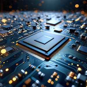 Tech Matte Painting: Close-up Of Sensor Array With Close-up Computer