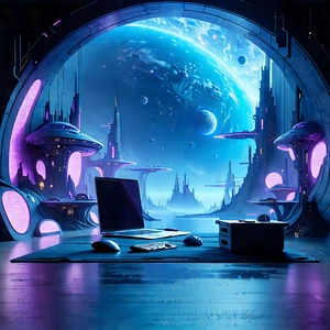 Futuristic Tech Startup Office With Image, There