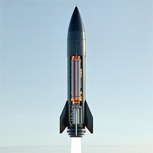 A Rocket Is Shown In A Close-up View, With Its Engine And Fuel Visible