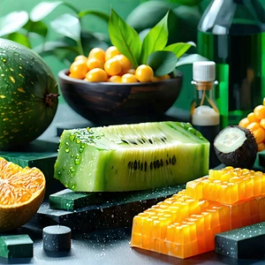 Lifestyle Geometric Design: Wellness scene with healthy food