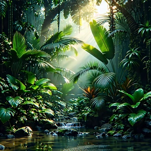 Nature Hdr Photography: Tropical Plants In Natural Setting With Lush, Green