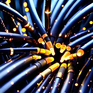 Close-up Of Fiber Optic Cables With Close-up Large