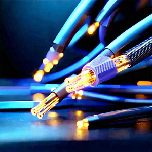 Close-up Of Fiber Optic Cables With Close-up Bunch