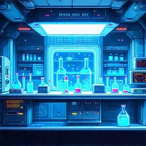 (futuristic:1.16) research laboratory