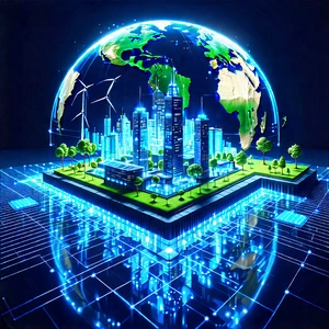 Innovative Renewable Energy Design With Futuristic Cityscape