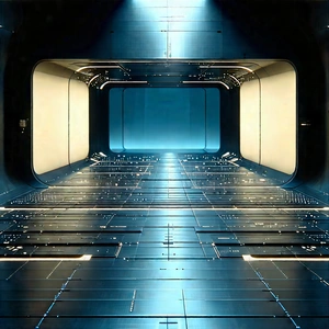 Futuristic Research Laboratory With Image, There