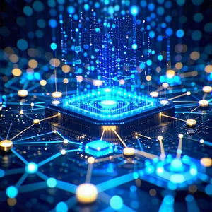 Tech Stock Photography: Blockchain Network Visualization With Image, There