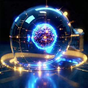 Innovative Medical Technology Design With Blue, Glass-like