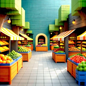 Urban Geometric Design: Outdoor market with shopping