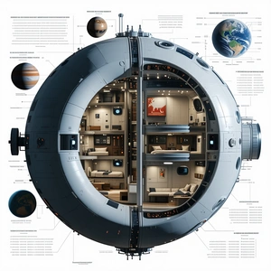 detailed illustration space station