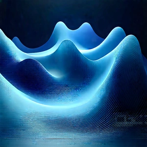 Abstract Concept Art: Wave Propagation Captured In Abstract Form With Blue, Three-dimensional