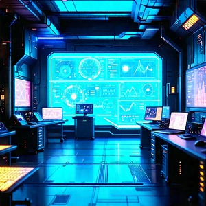 Futuristic Research Laboratory With Futuristic Setting,