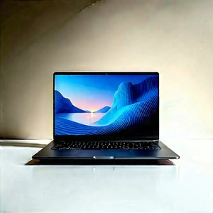 Laptop With Digital Artwork With Black Laptop