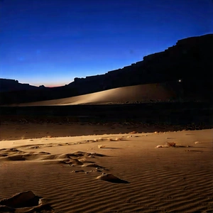 Nature Professional Photography: Desert Landscape During Night With Captures Beautiful