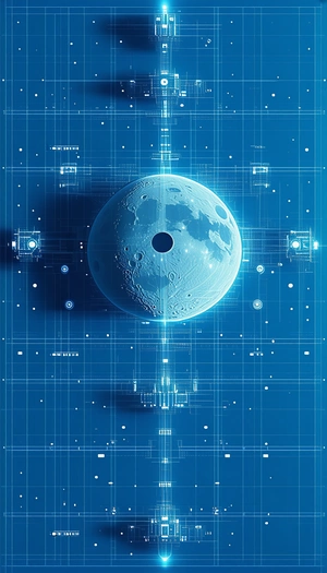 A Blue And White Moon, Which Is The Main Focus Of The Scene