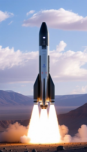 A Rocket Launching Into The Sky, With Its Powerful Engine Propelling It Upwards