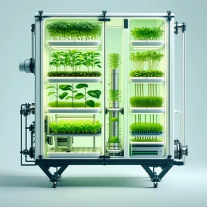 A Large, Clear Glass Box Filled With Various Plants