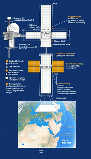 The Image Is A Diagram Of A Space Station, Showing The Various Components And Their Functions