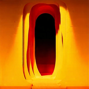 Nature Architectural Photography: Cave Entrance In Autumn Colors With Large, Brightly