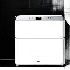 Tech Charcoal Drawing: Innovative Smart Appliance (design:1.45) With White Refrigerator