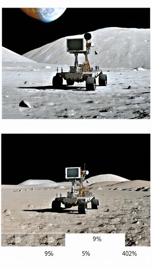 A White Robotic Vehicle On A Rocky Surface, Possibly On The Moon