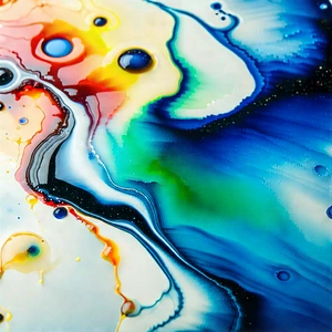 Abstract Gouache Painting: Macro view of liquid interface