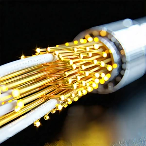 Tech 3d Render: Close-up Of Fiber Optic Cables With Close-up Large