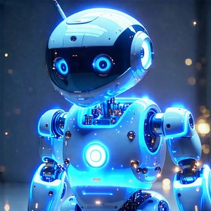 Tech Product Photography: Robot with holographic projection
