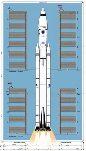 A Space Shuttle Is Shown In A Drawing, With The Shuttle Being The Main Focus
