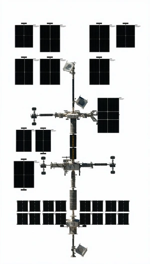 A Large Space Station Is Shown In A Diagram