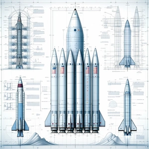 The Image Is A Detailed Drawing Of A Rocket Ship, Showcasing Its Various Components