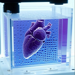 A Heart, Which Is A Three-dimensional Model, Displayed In A Clear Plastic Case