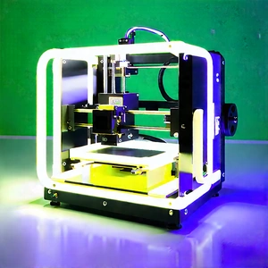 3d Printer With Neon Accents With Printer Sitting