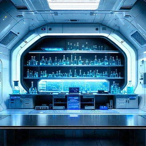 (futuristic:1.36) research laboratory