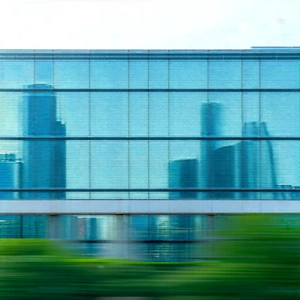 Urban Tilt-shift Photography: Cityscape Of Urban Skyline During Midday With Large Glass