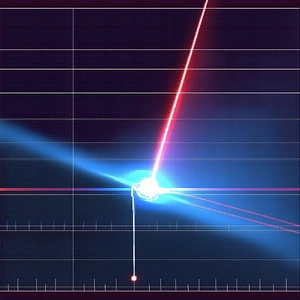 A Bright Blue Light That Is Emanating From A Point In The Center Of The Frame