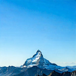 Nature Minimalist Design: Clear Sky Over Mountain Peak With Majestic Mountain