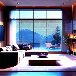 Lifestyle Drone Photography: Cozy Living Room With Minimalist Decor With Rendering Living