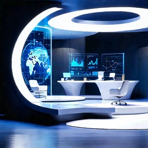 Futuristic Tech Startup Office With Image, There