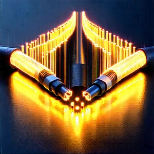 Close-up Of Fiber Optic Cables With Image, There