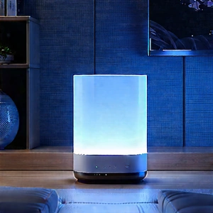 Smart Home Device With Glowing Screen With Small, White,