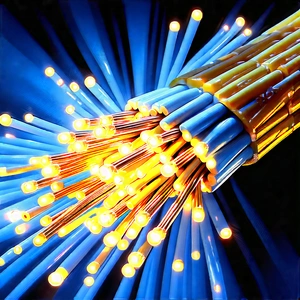 Close-up Of Fiber Optic Cables With Close-up Bunch