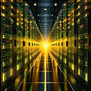 Server Rack With Laser Scanning With Image, There