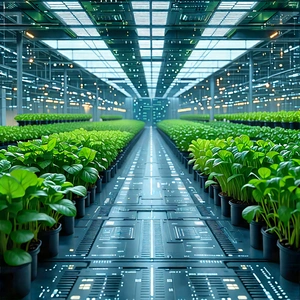 Agricultural Technology In Research Center With Large Indoor